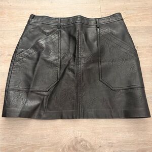 Dotti Black Mini leather Skirt 14